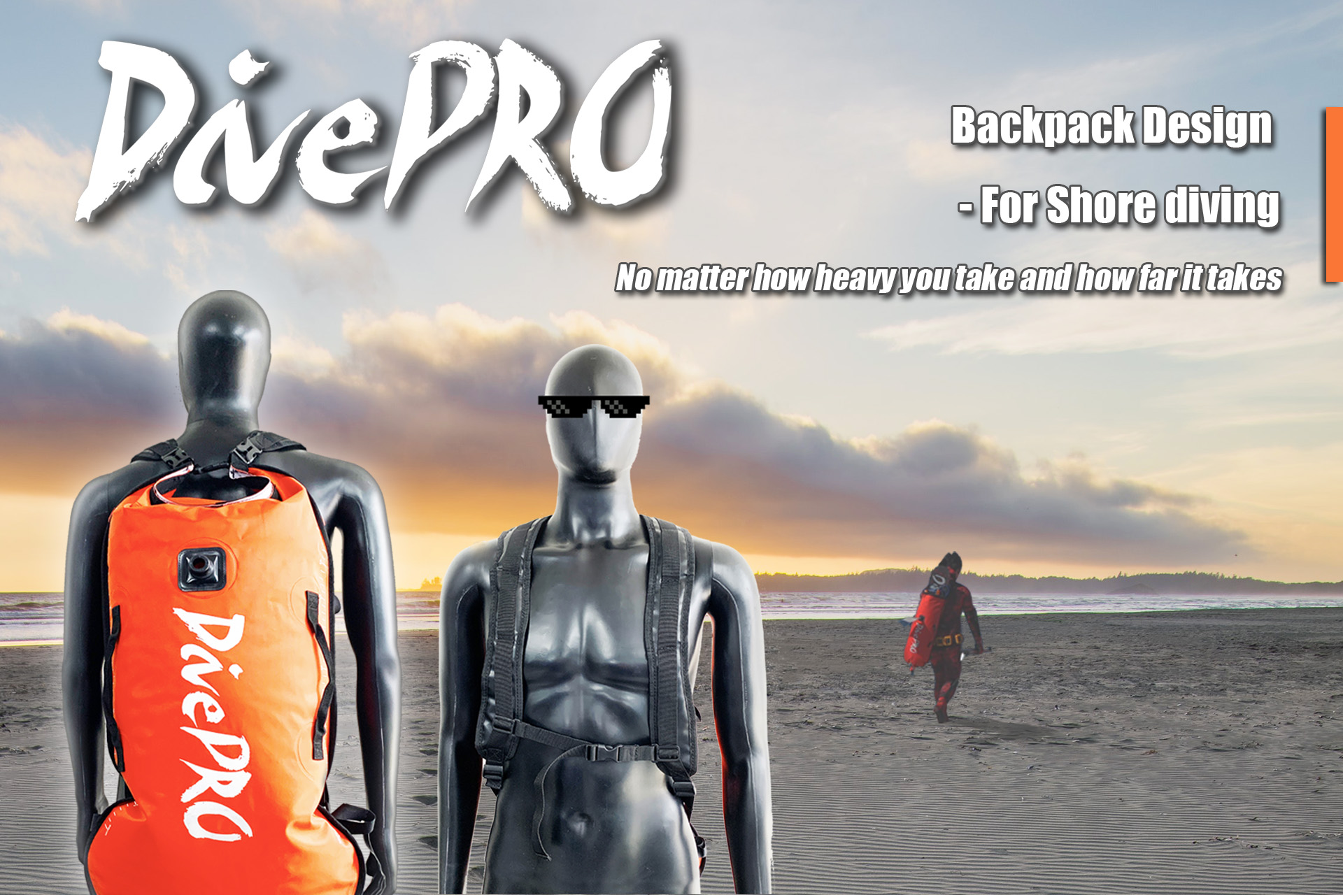 DivePRO Spearfishing Backpack Float Dry Bag 30L 420 Denier Nylon The